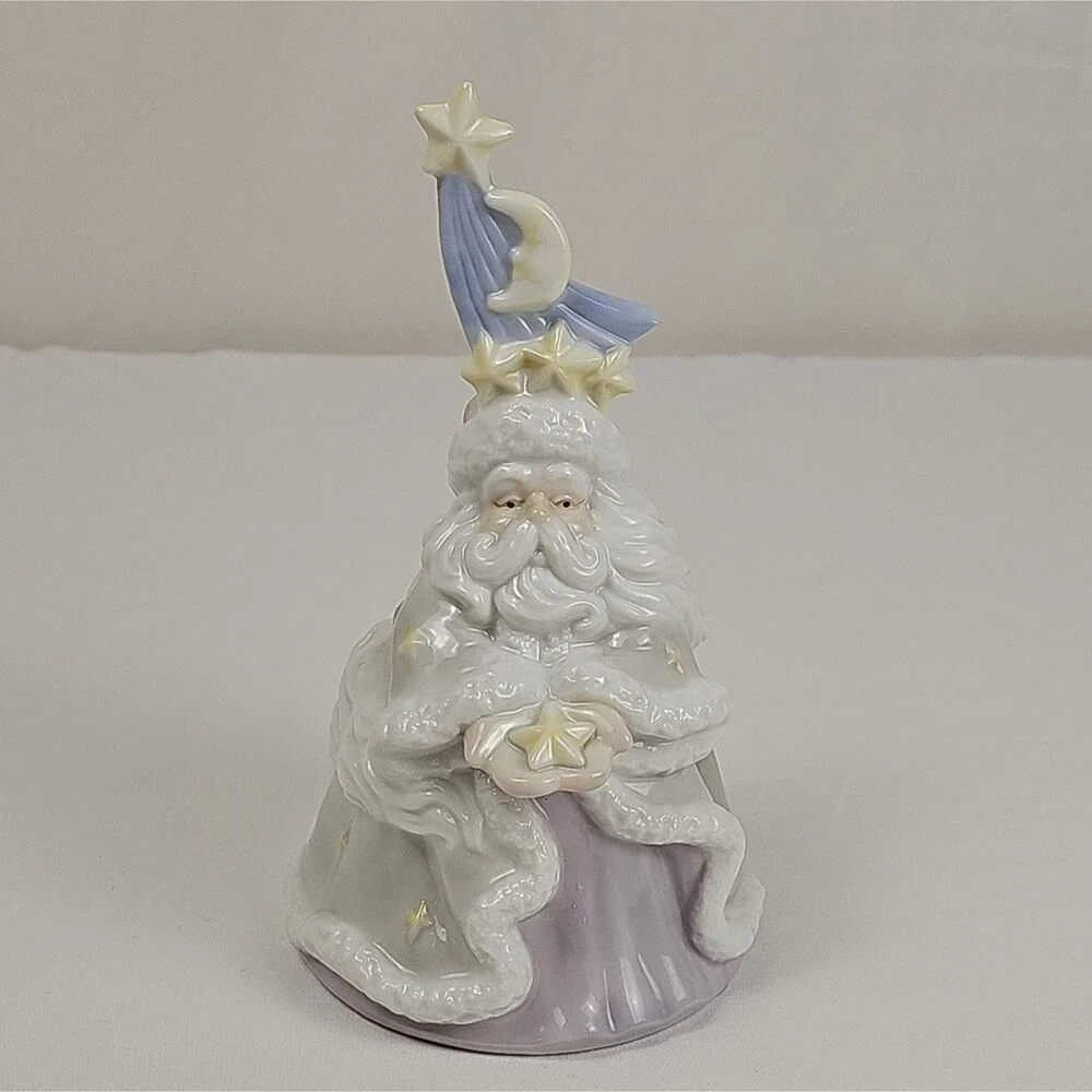 Vintage Porcelain Santa Christmas Bell Bird Star Figural Holiday Decor